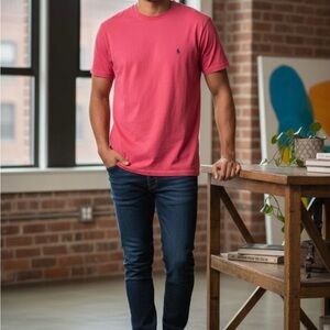 VTG Polo Ralph Lauren  All Cotton T Shirt 80s Men’s M Short Sleeve Crew Neck Red